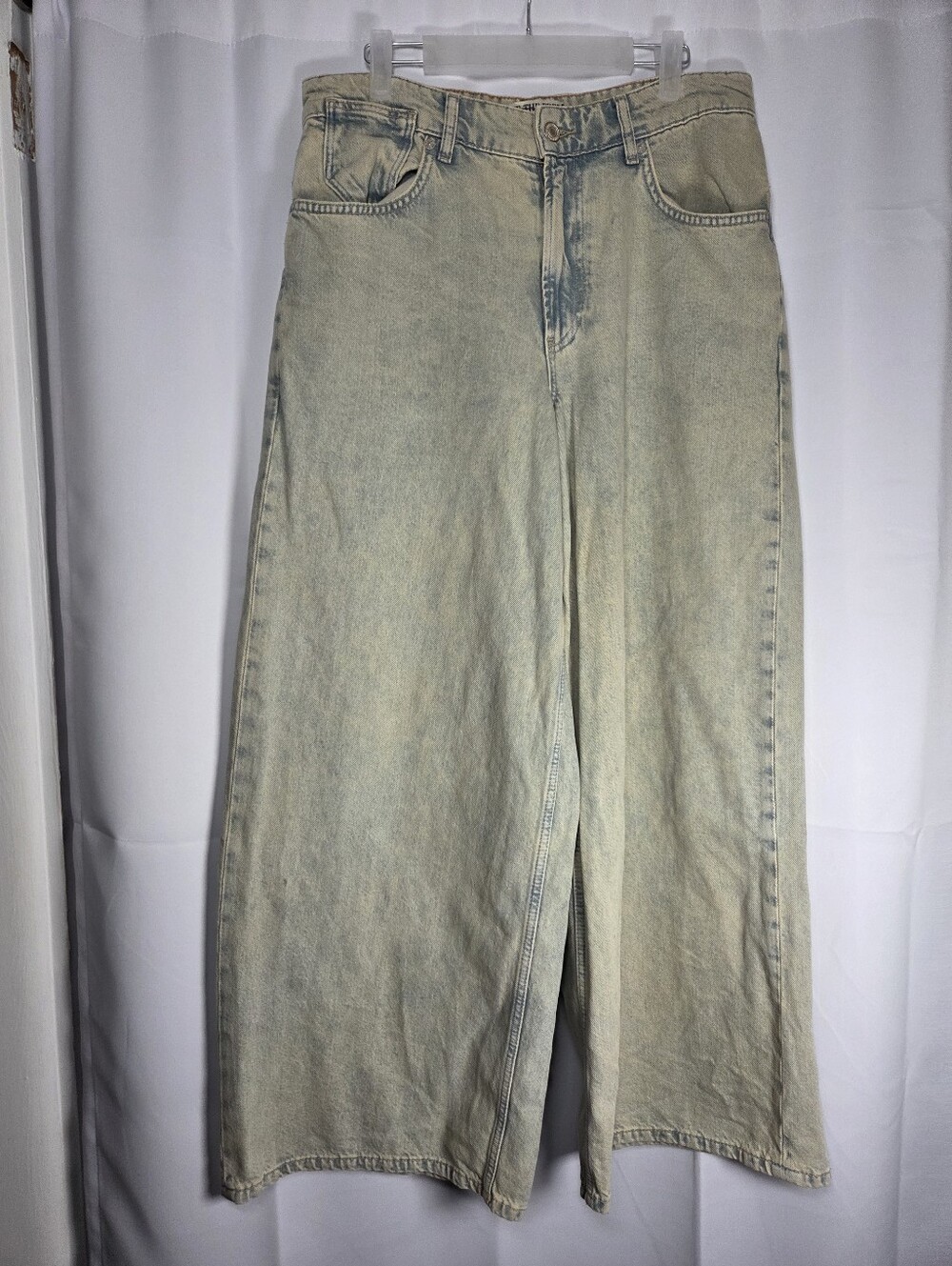 We The Free Free People Waterfalls Baggy Wide Leg Blue Denim Jeans Women's 29 P